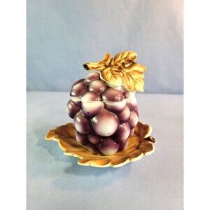 Grapes Jelly Sugar Bowl Jam Honey Jar Fruit Shape Vintage